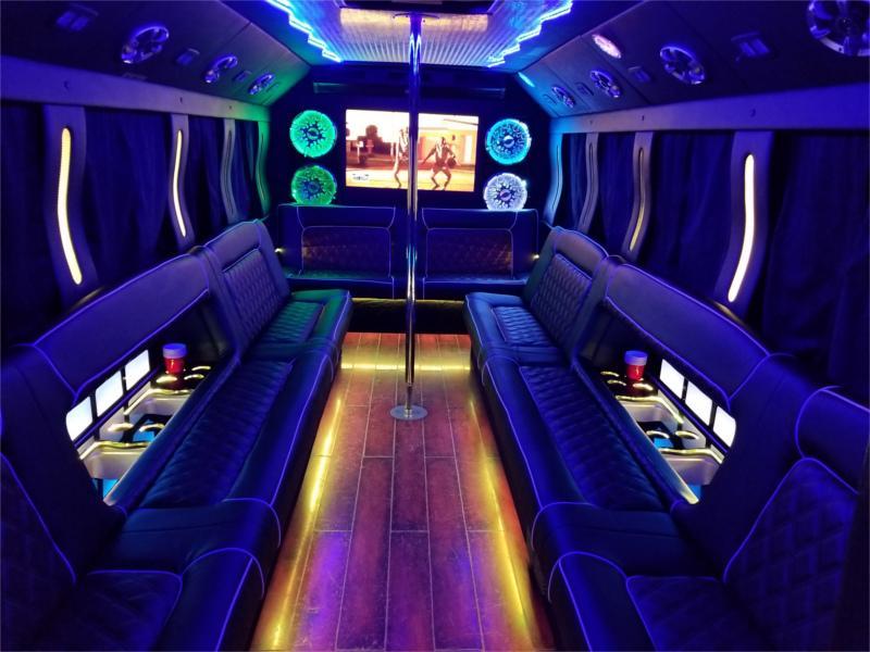 20–22 Pax Blizzard Party Bus interior