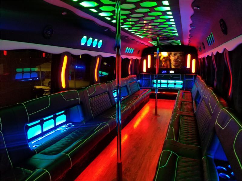 38–40 Pax Earthquake Party Bus interior