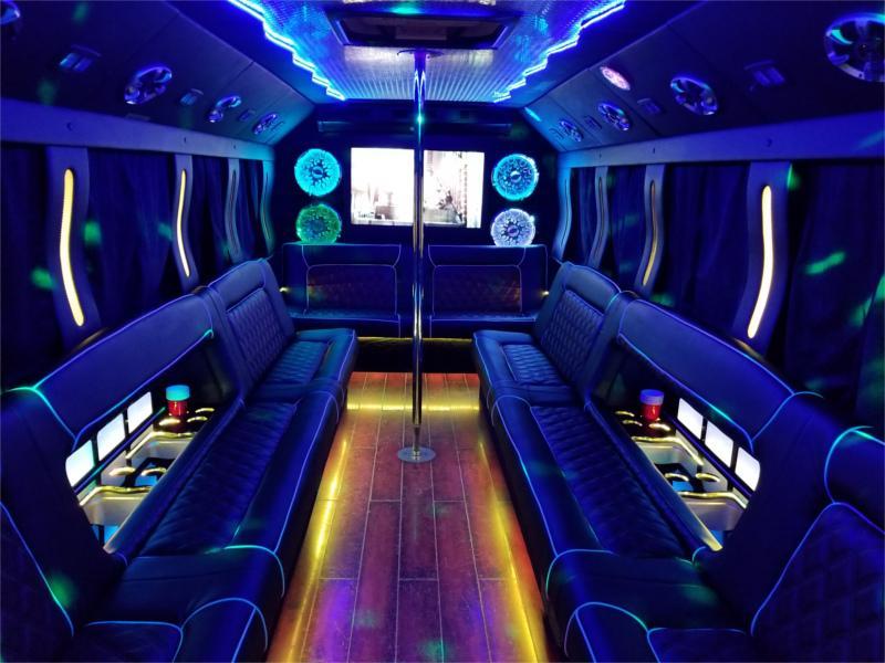 20–22 Pax Blizzard Party Bus — Just Limos party bus rental DC, Baltimore, Northern VA