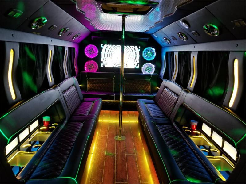 20–22 Pax Blizzard Party Bus — Just Limos party bus rental DC, Baltimore, Northern VA