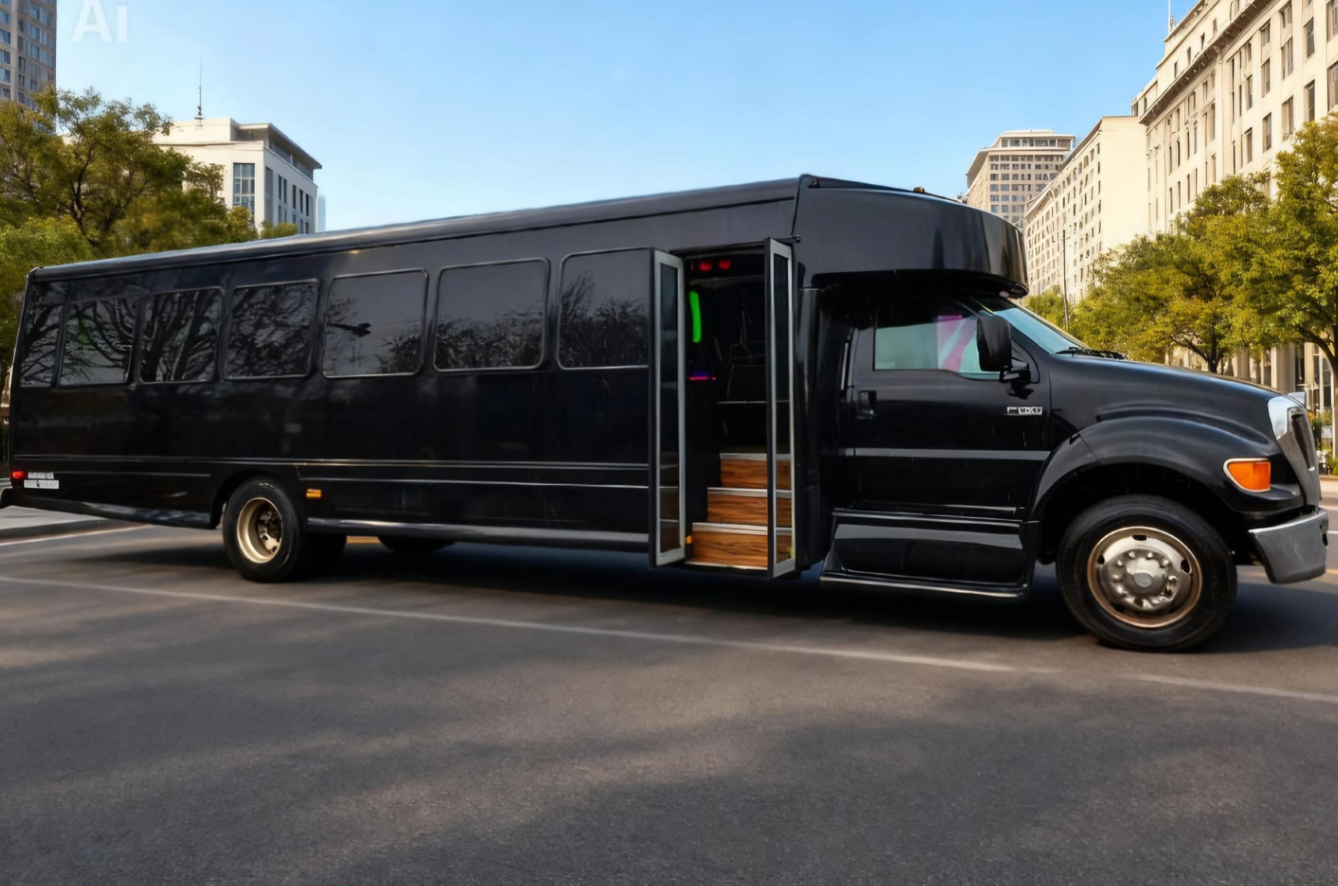 38–40 Pax Earthquake Party Bus — Just Limos party bus rental DC, Baltimore, Northern VA