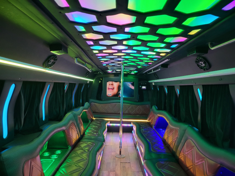23–25 Pax Fireball Party Bus — Just Limos party bus rental DC, Baltimore, Northern VA