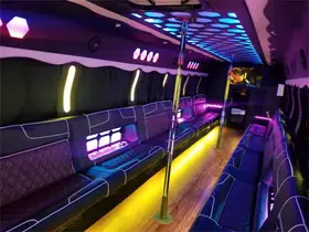 Earthquake party bus interior