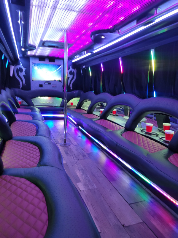 28–30 Pax Tsunami Party Bus — Just Limos party bus rental DC, Baltimore, Northern VA