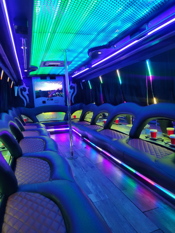 28–30 Pax Tsunami Party Bus — Just Limos party bus rental DC, Baltimore, Northern VA