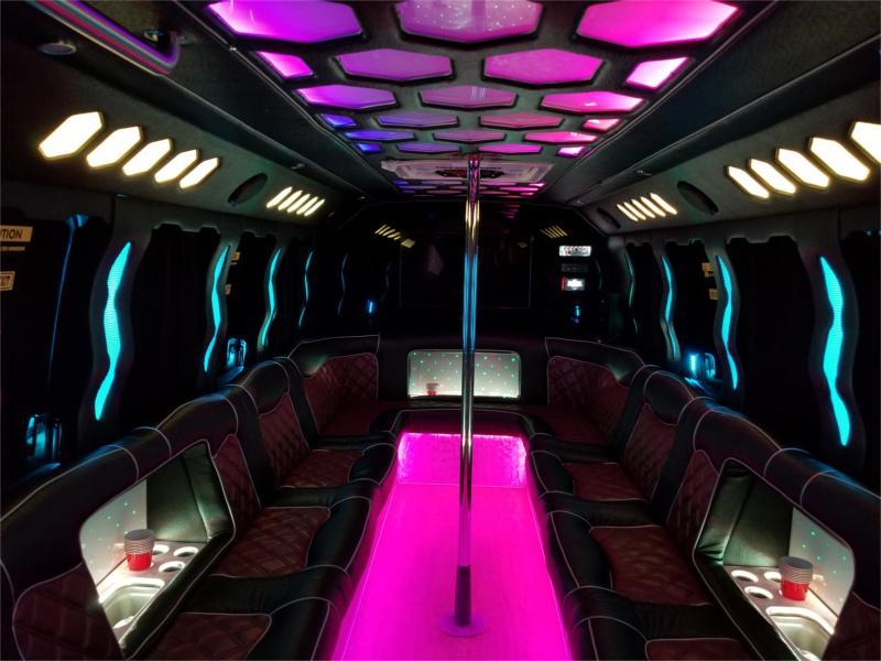 23–25 Pax Volcano Party Bus — Just Limos party bus rental DC, Baltimore, Northern VA