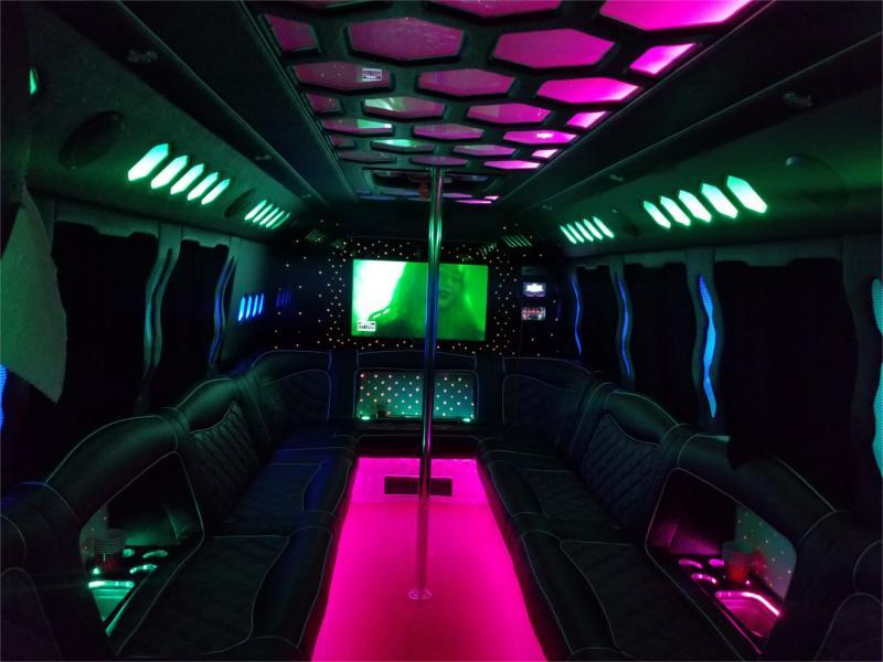 14–16 Pax Thunder Party Bus interior